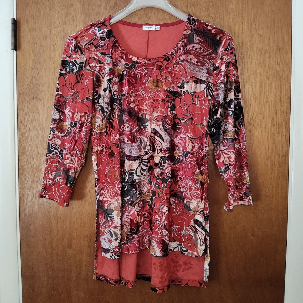 Symple NYC Paisley Stretchy Top Women's size Large